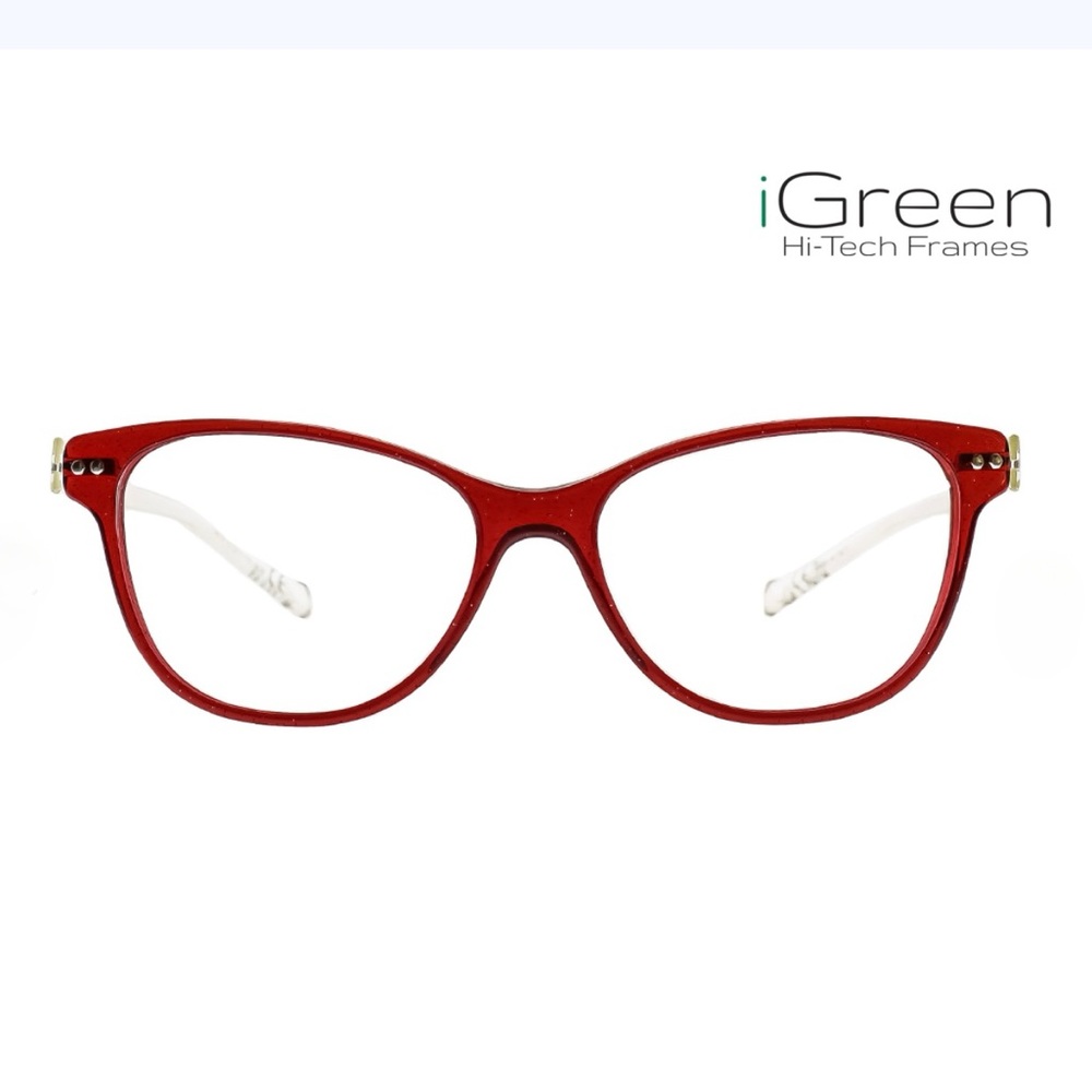 iGreen Hi-tech Red & Clear Glasses Frames w/o Precription